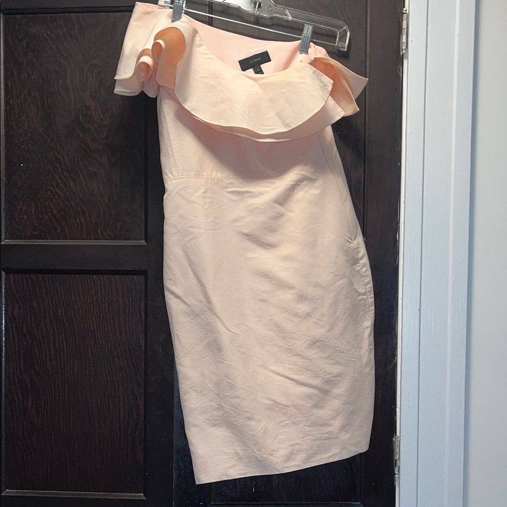 J. Crew One Shoulder Ruffle Dress
